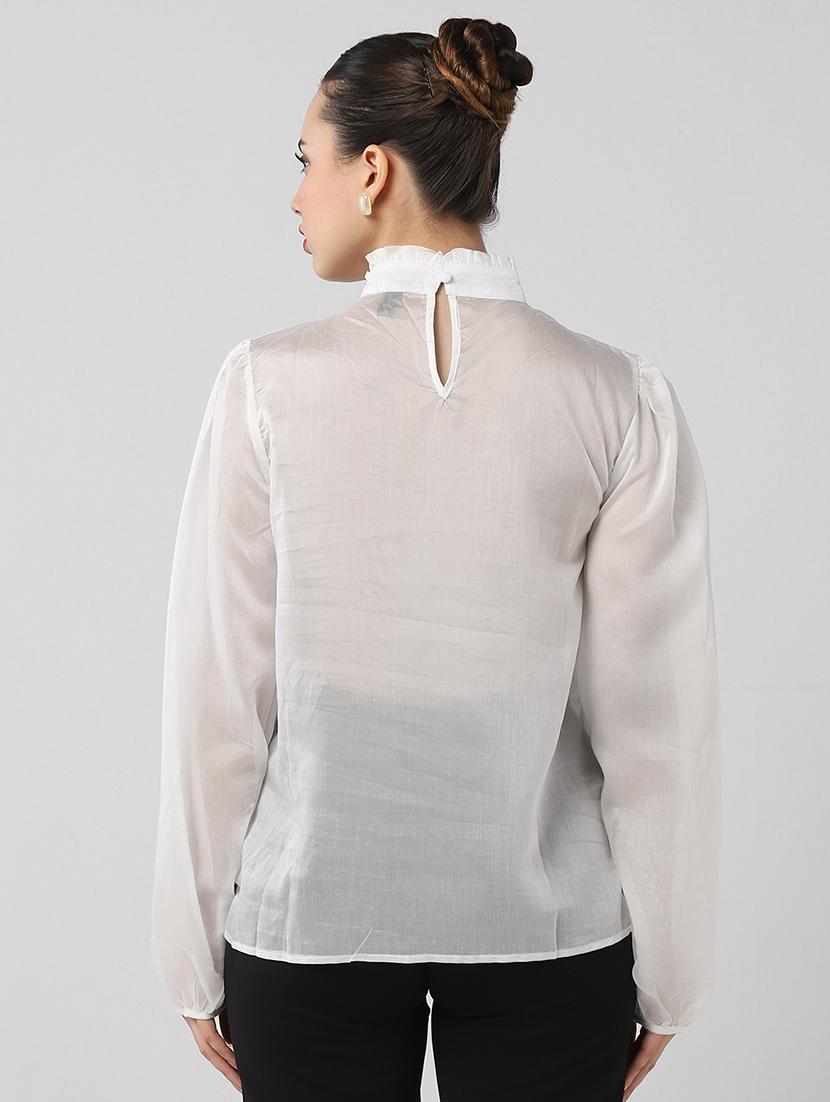 women embellsiehed puff sleeves regular top - 21661844 - Standard Image - 3