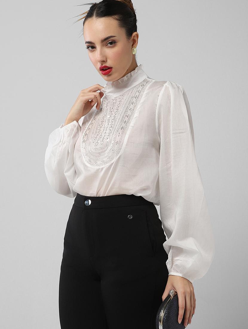 women embellsiehed puff sleeves regular top - 21661844 - Standard Image - 5