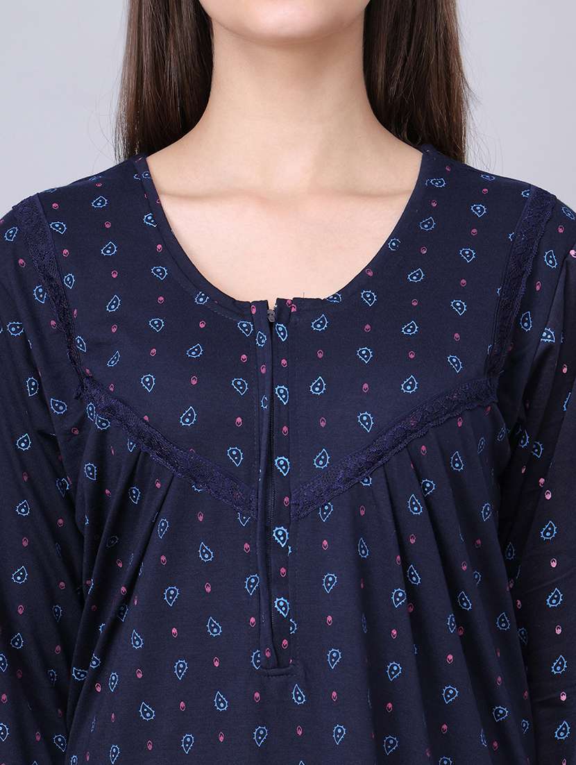 women printed round neck nighty - 21661848 -  Standard Image - 3