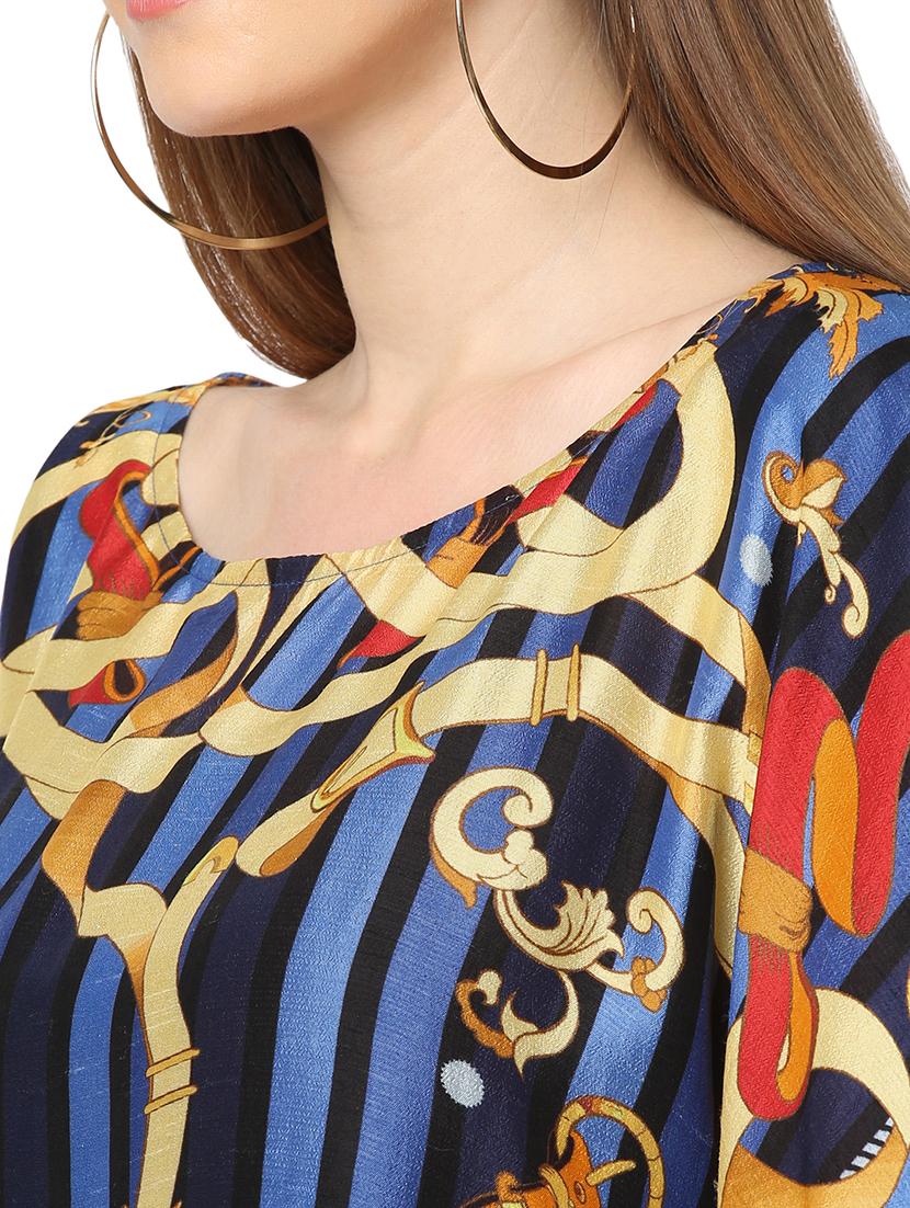 women printed relaxed fit kaftan tunic - 21661950 - Standard Image - 5