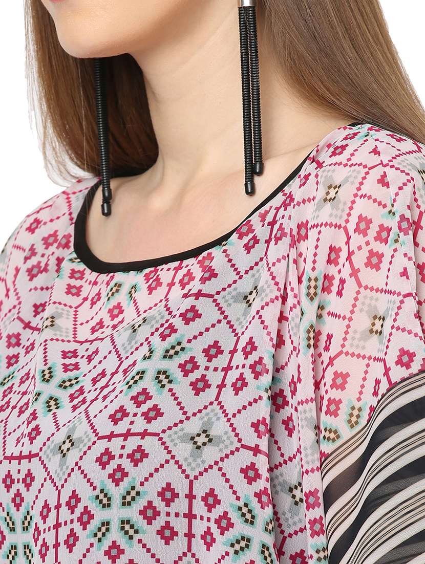 women printed relaxed fit kaftan tunic - 21661955 -  Standard Image - 5