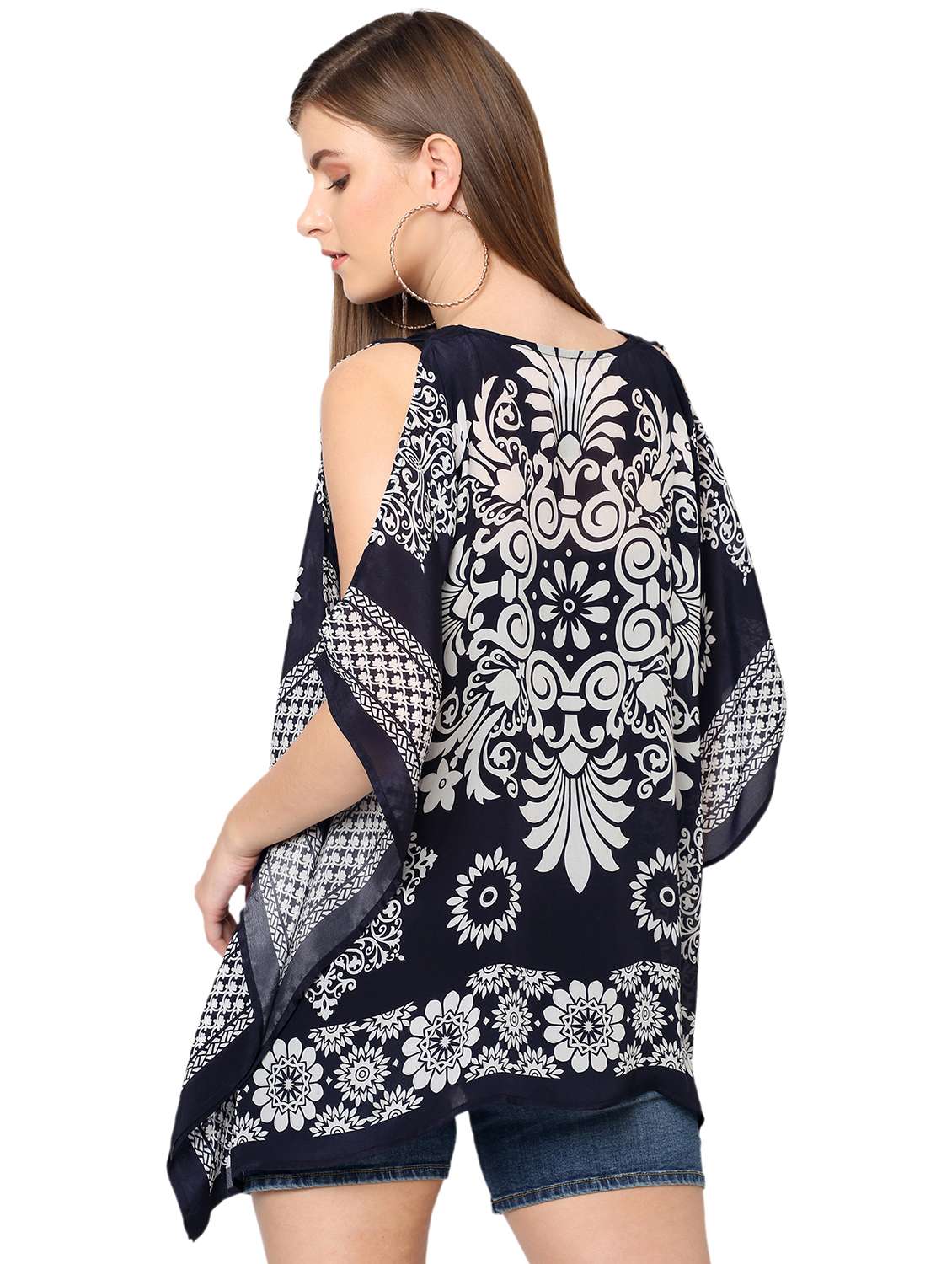 women printed relaxed fit kaftan tunic - 21661986 - Standard Image - 3