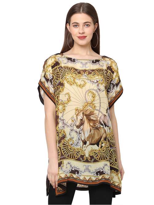 women printed relaxed fit kaftan tunic - 21661988 -  Standard Image - 0