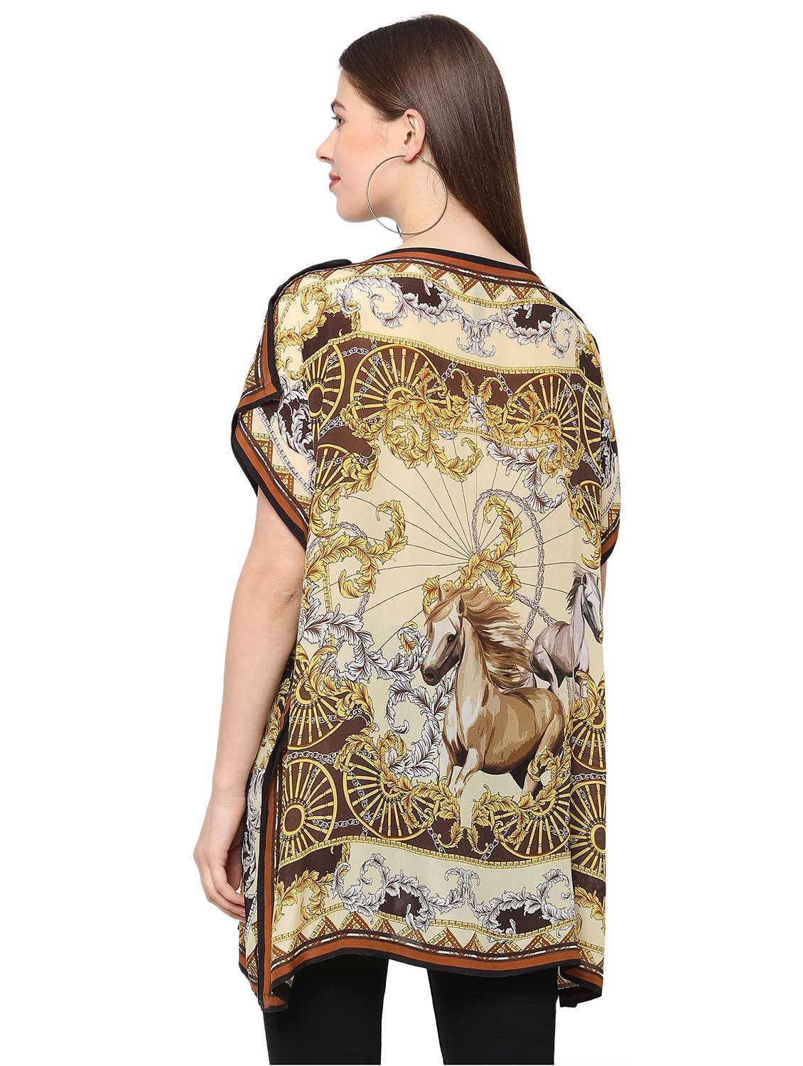 women printed relaxed fit kaftan tunic - 21661988 -  Standard Image - 3