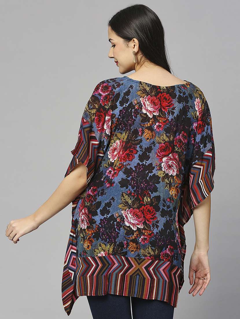 women floral print relaxed fit kaftan tunic - 21662006 -  Standard Image - 3
