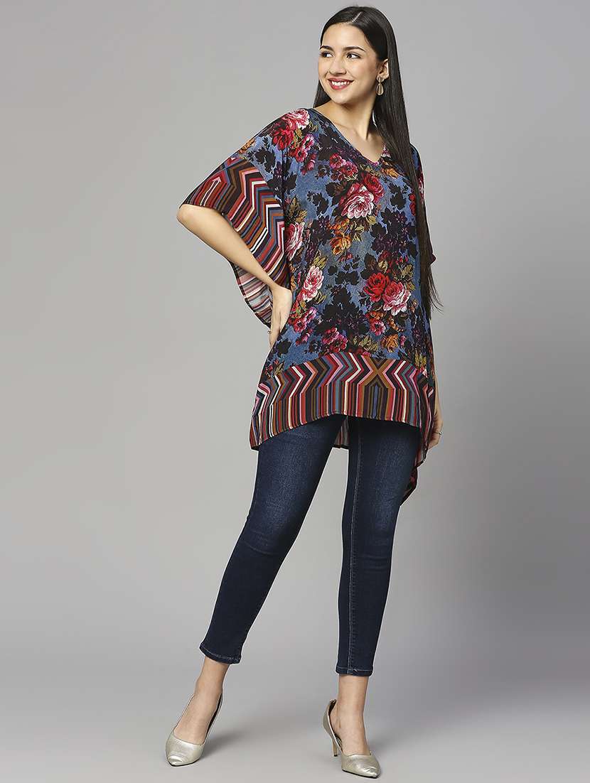 women floral print relaxed fit kaftan tunic - 21662006 -  Standard Image - 5