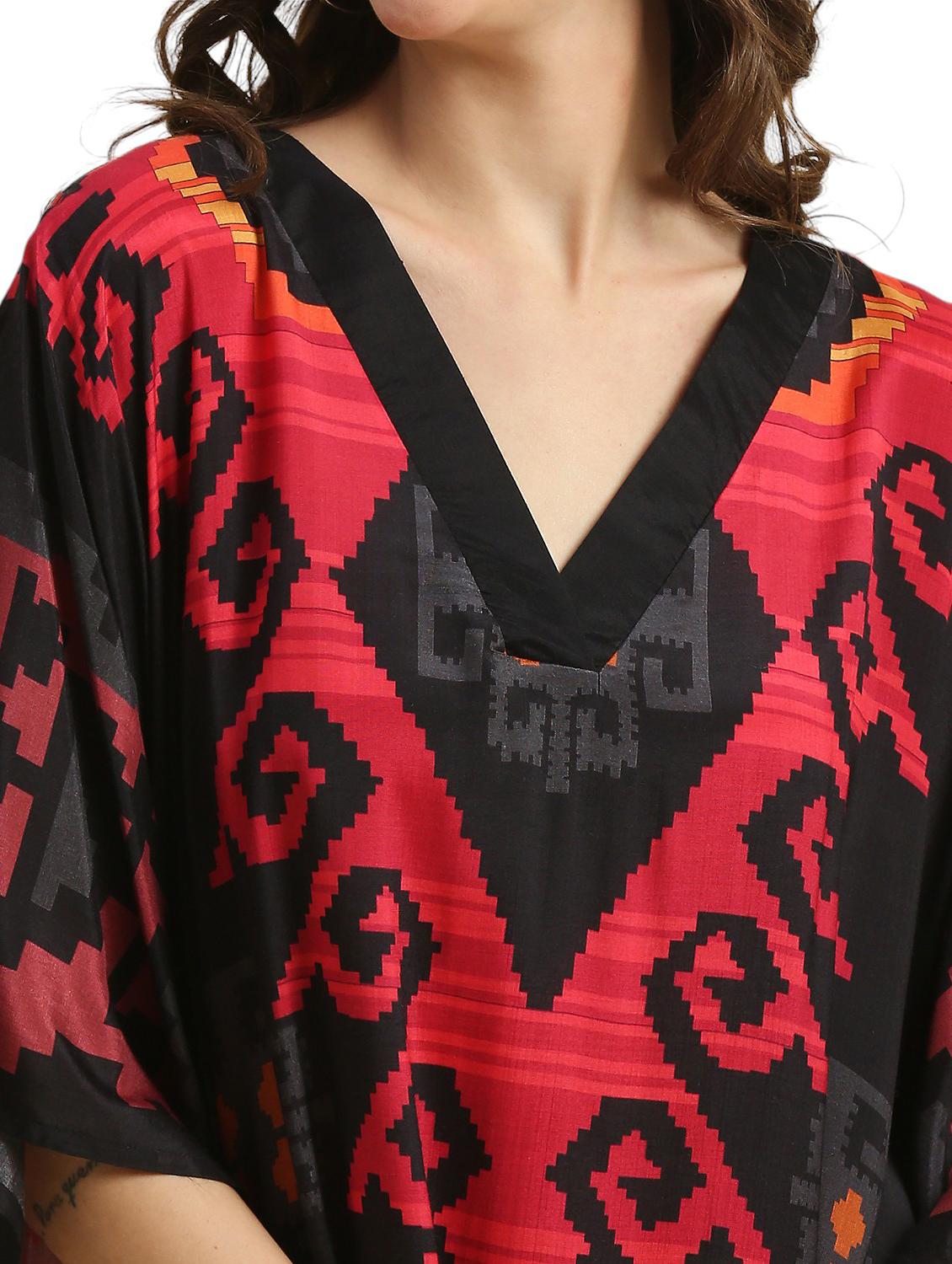 women printed kimono sleeves kaftan kurta - 21662009 - Standard Image - 5