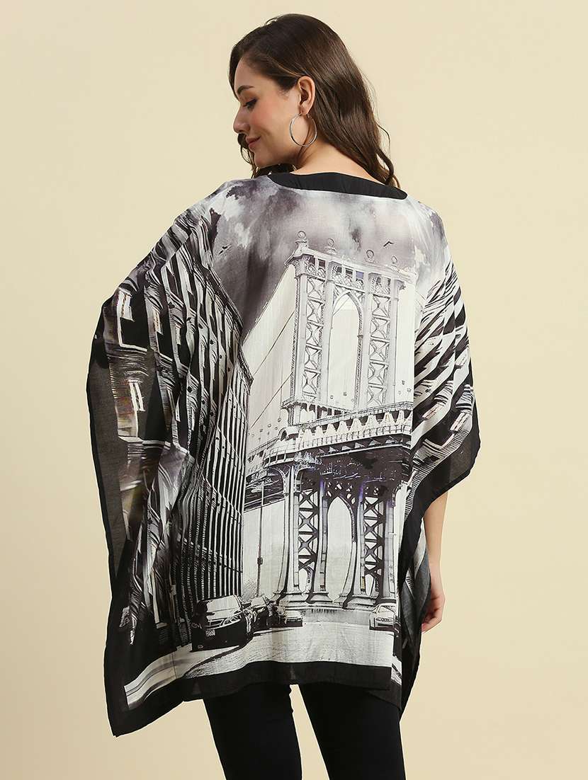 women white printed kaftan tops - 21662013 -  Standard Image - 3