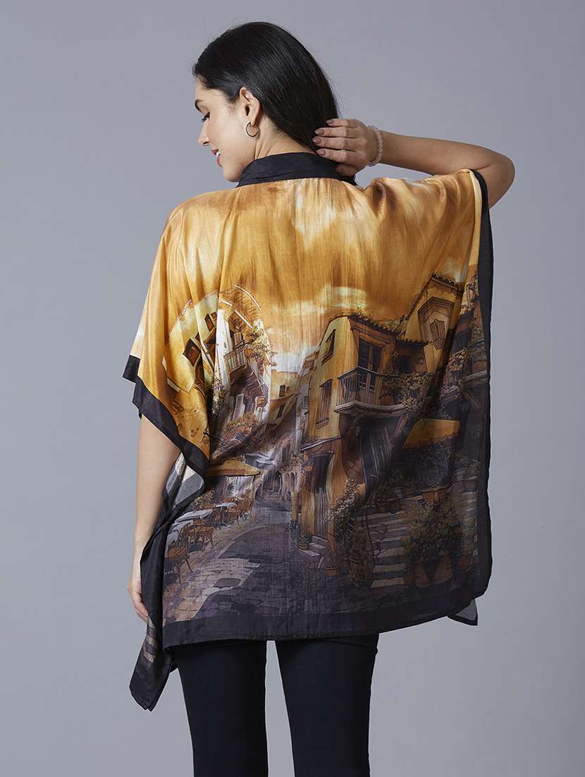 women yellow printed kaftan tops - 21662021 -  Standard Image - 3