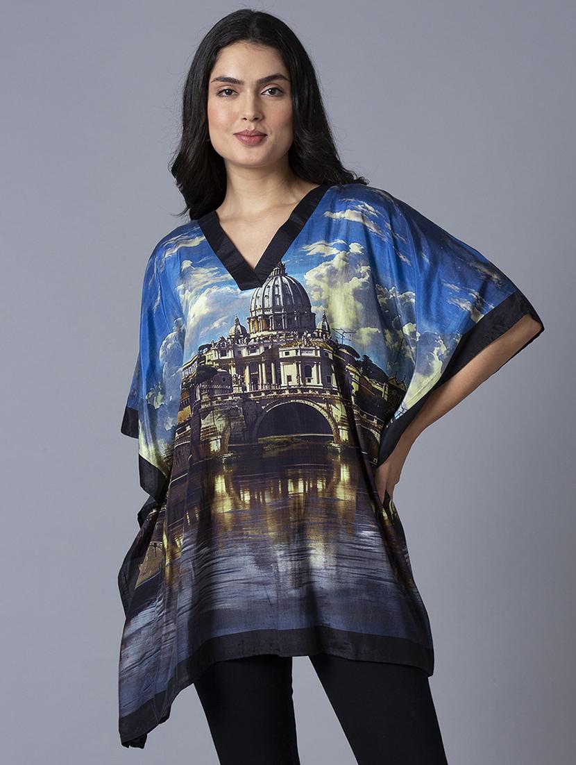 women printed relaxed fit kaftan tunic - 21662027 - Zoom Image - 0