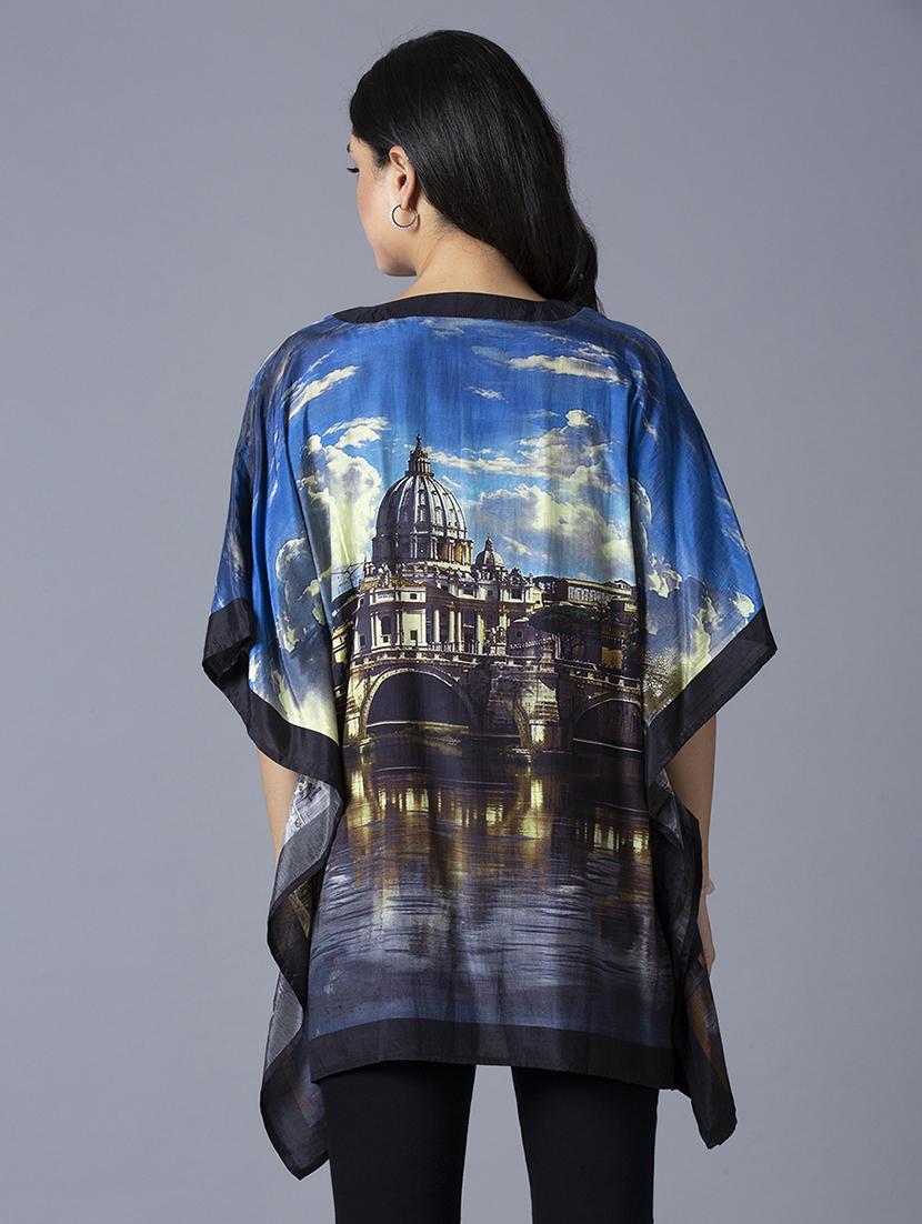 women printed relaxed fit kaftan tunic - 21662027 - Standard Image - 3