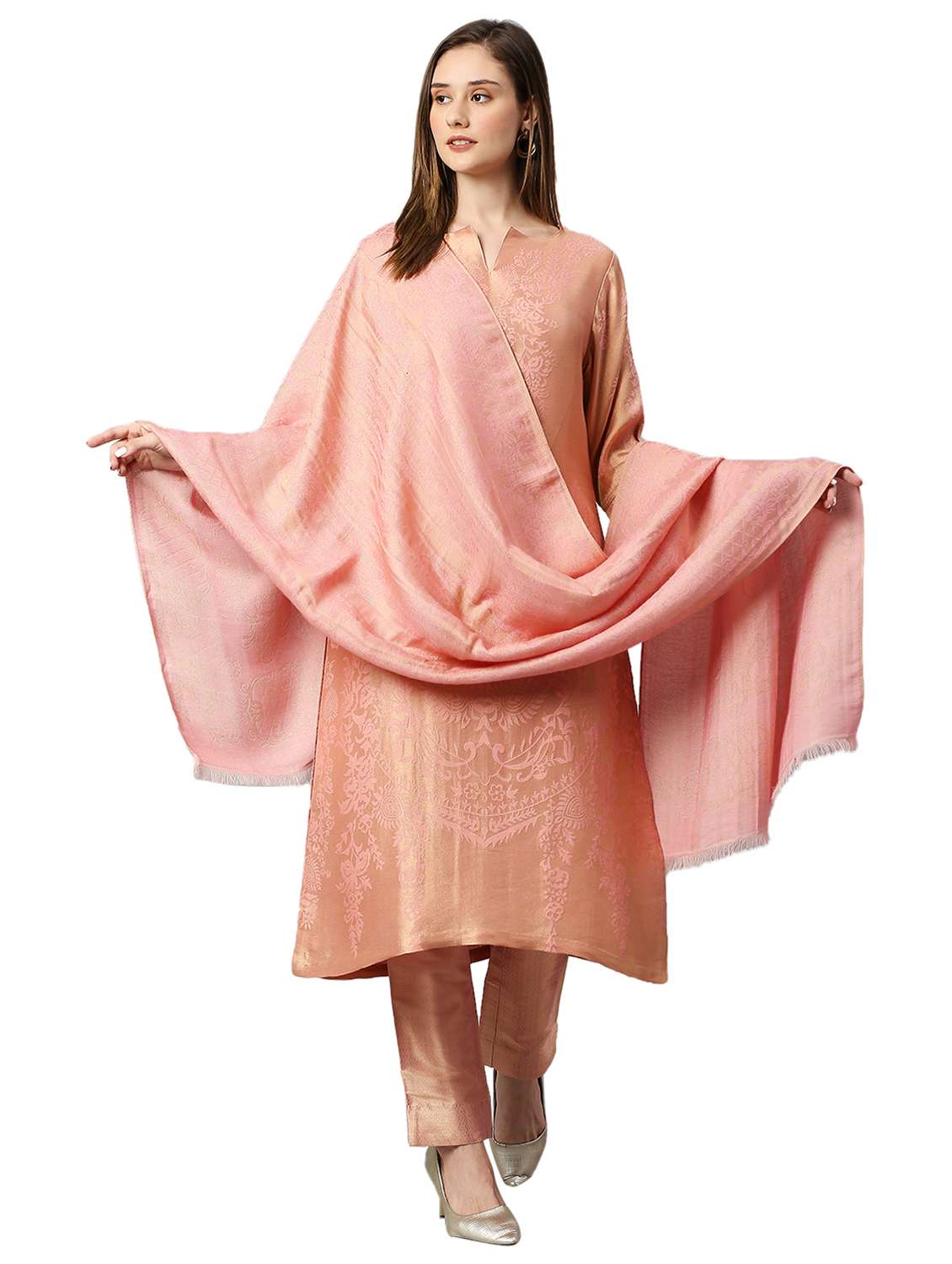 women three quarter sleeve kurta pant with dupatta set - 21662127 -  Standard Image - 5