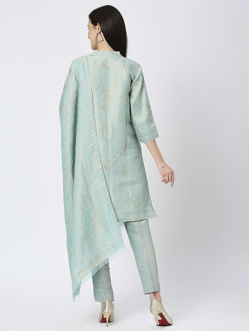 women three quarter sleeve kurta pant with dupatta set - 21662139 - Standard Image - 3