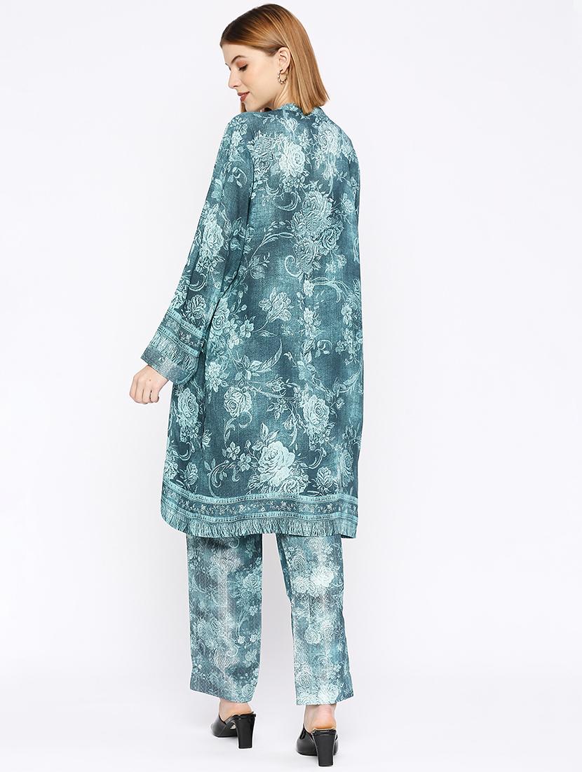 women floral long sleeve straight kurta - 21662166 - Standard Image - 3