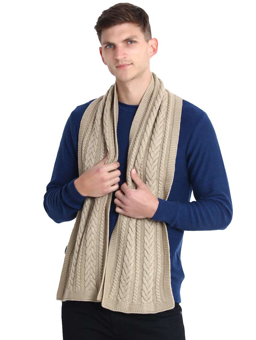 stylish winter knit self design muffler for men