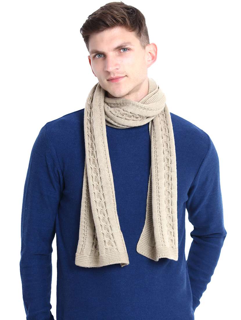 stylish winter knit self design muffler for men - 21662217 -  Standard Image - 3