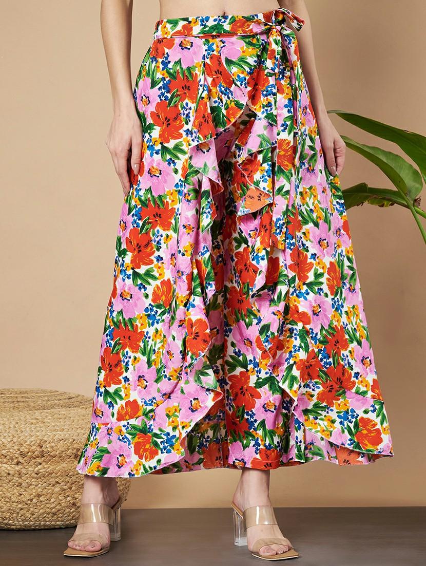 women florals printed wrap skirt - 21662313 - Zoom Image - 0