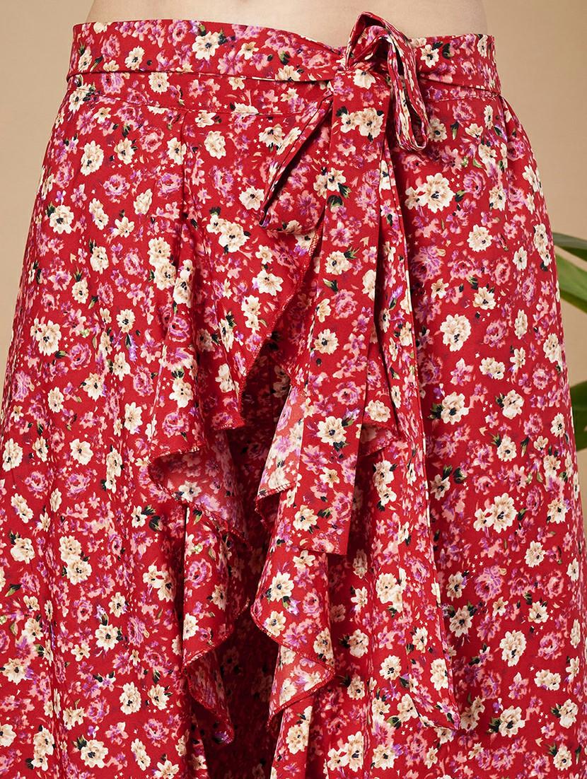 women florals printed wrap skirt - 21662317 - Standard Image - 5