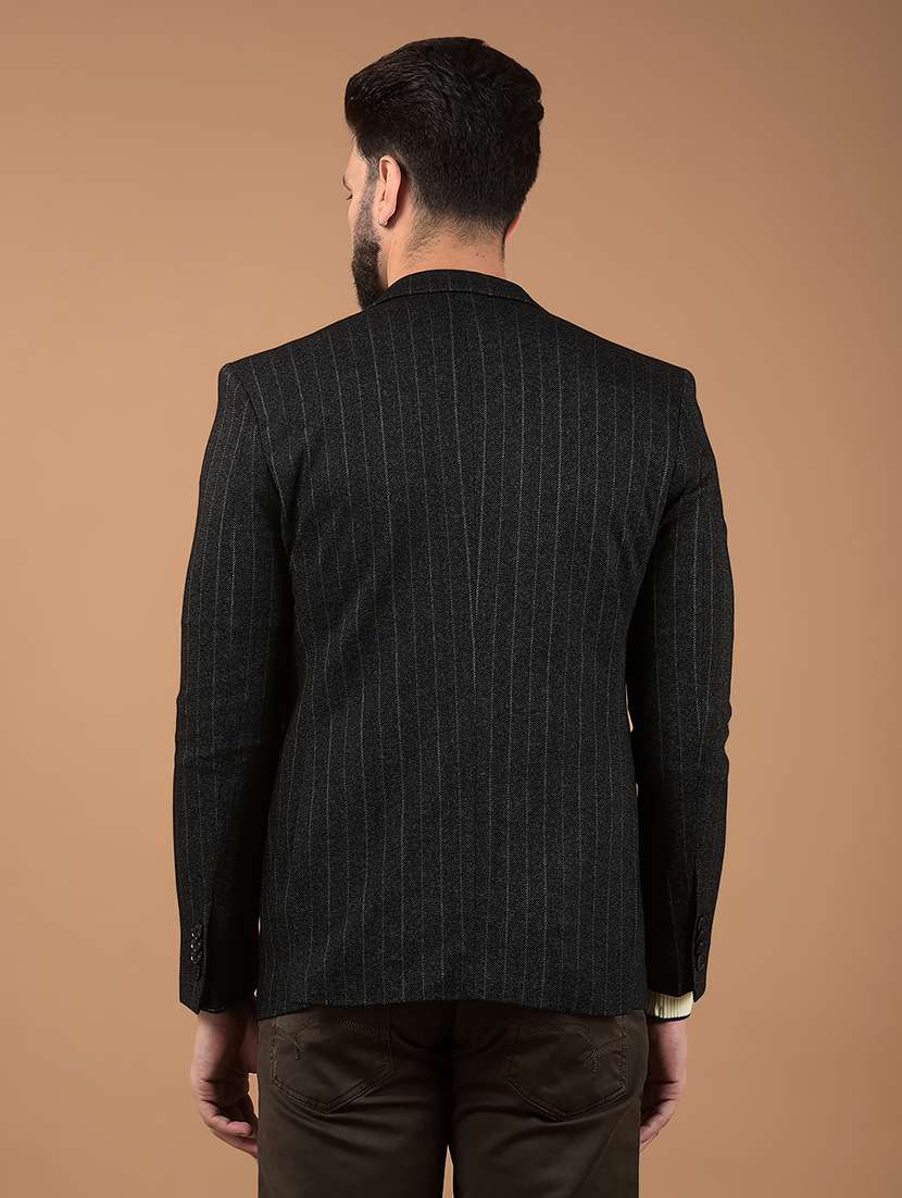 men stripes single breasted casual blazer - 21662337 -  Standard Image - 3