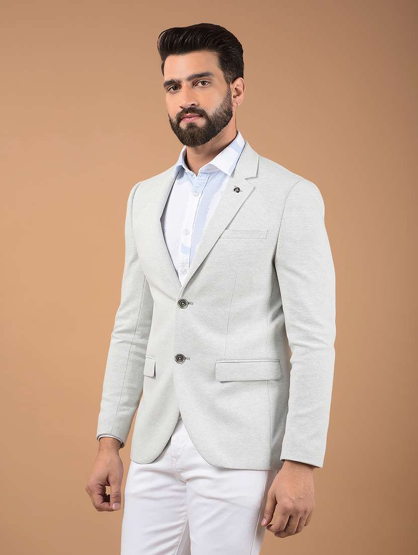 men printed single breasted casual blazer