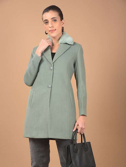 women solid long sleeves trench coat - 21662389 -  Standard Image - 0