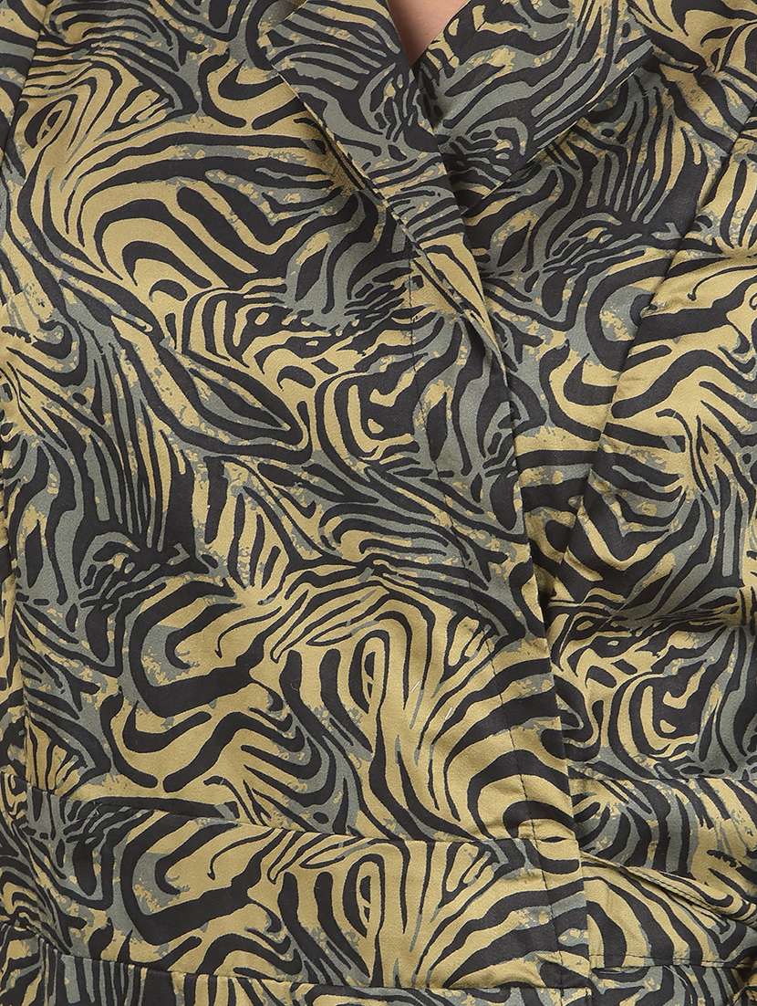 women printed puff sleeves a-line dress - 21662399 -  Standard Image - 5