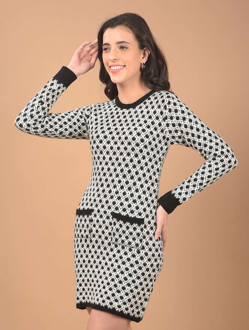 women self designed winter wear bodycon dress