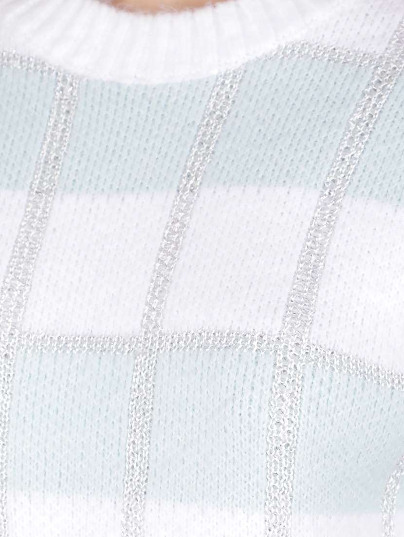 women checkered long sleeves pullover - 21662423 -  Standard Image - 5