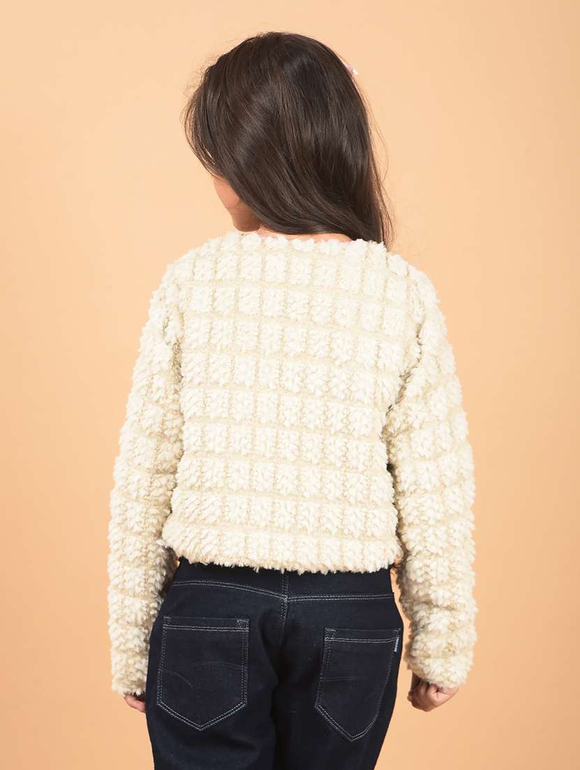 girls self designed long sleeves cardigan - 21662439 -  Standard Image - 3