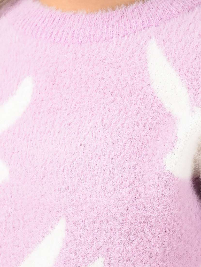 girls slef designed long sleeves sweater - 21662441 -  Standard Image - 5