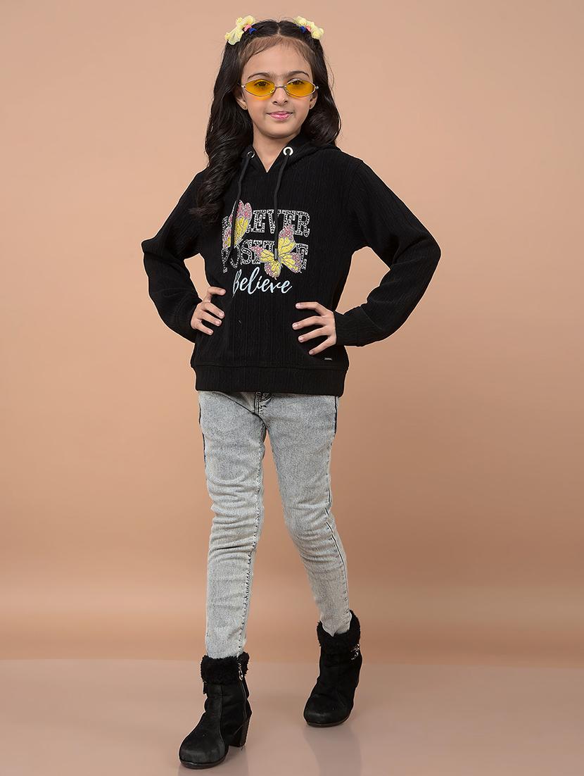 girls front print long sleeves sweatshirt - 21662454 - Standard Image - 5