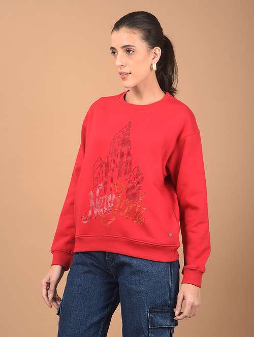women front print long sleeve sweatshirt - 21662464 -  Standard Image - 0