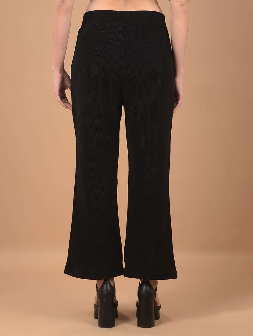 women black self design bootcut trousers - 21662478 -  Standard Image - 3