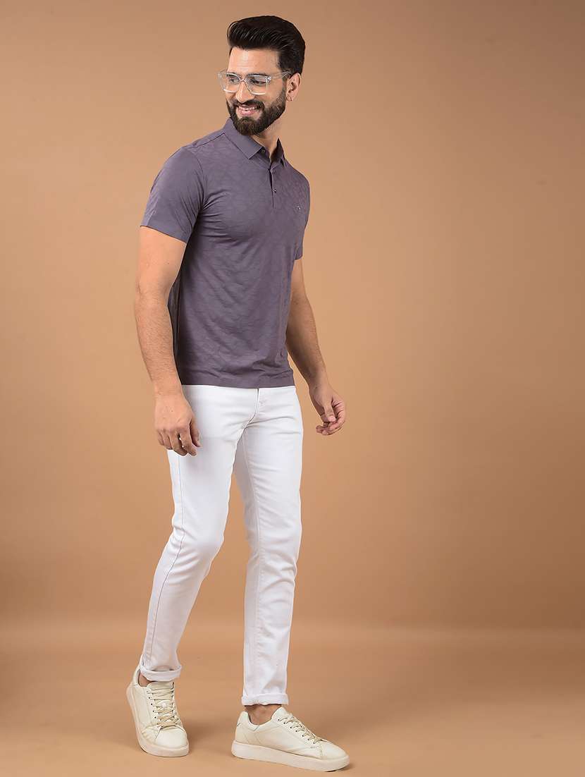 men purple printed polo neck t-shirt - 21662481 -  Standard Image - 3
