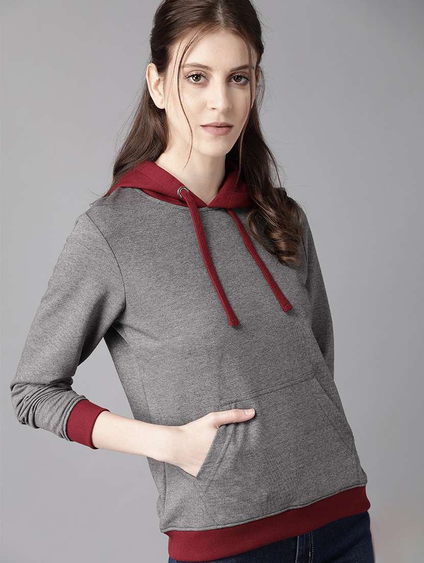 women color block long sleeve sweatshirts