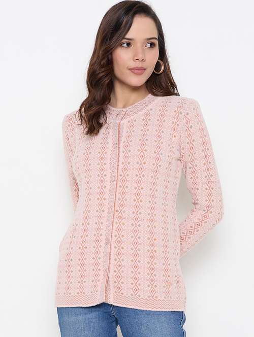 women long sleeves self design cardigan - 21662527 -  Standard Image - 0