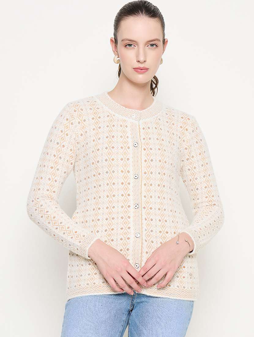 women long sleeves self design cardigan