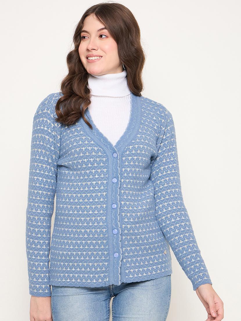 women long sleeves self design cardigan - 21662533 - Zoom Image - 0