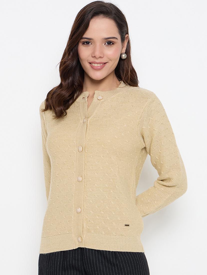 women long sleeves self design cardigan
