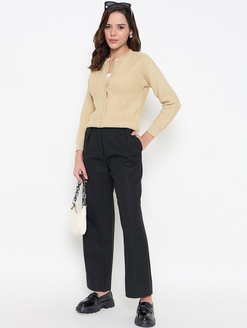 women long sleeves self design cardigan - 21662543 - Standard Image - 3