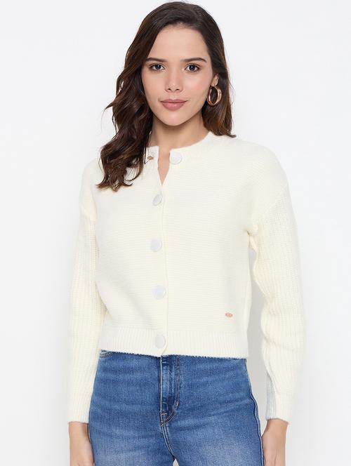 women long sleeves self design cardigan - 21662553 - Standard Image - 0
