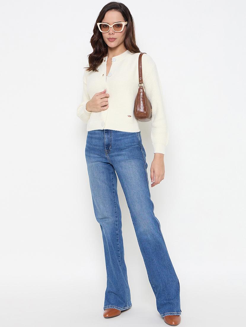 women long sleeves self design cardigan - 21662553 - Standard Image - 3