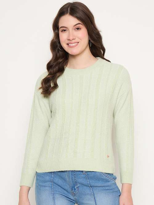 women long sleeves self design pullover - 21662564 - Standard Image - 0