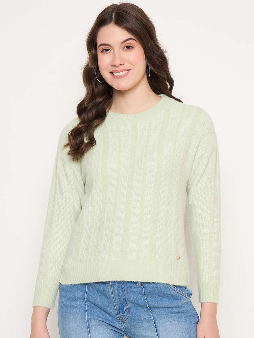 women long sleeves self design pullover - 21662564 - Zoom Image - 0