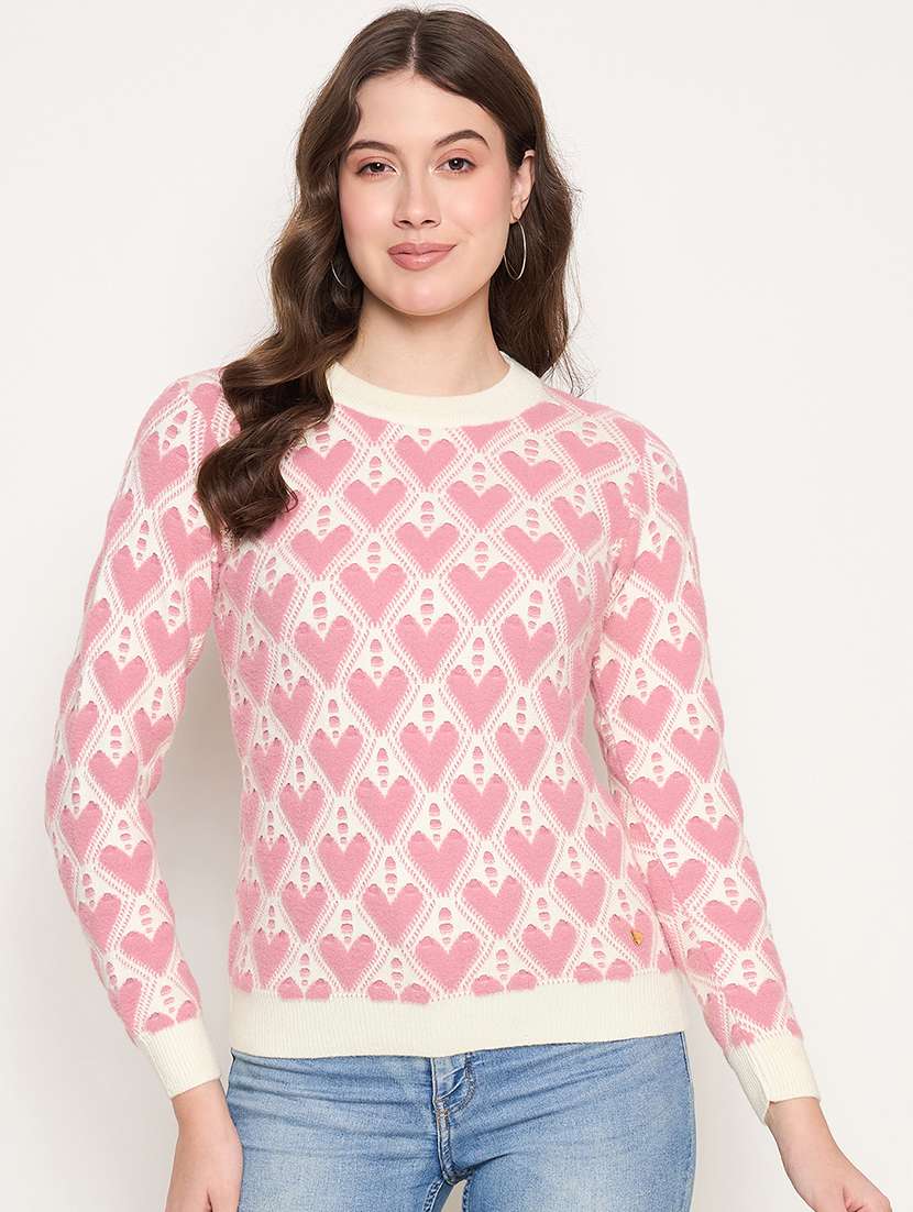 women long sleeves self design pullover - 21662567 - Zoom Image - 0