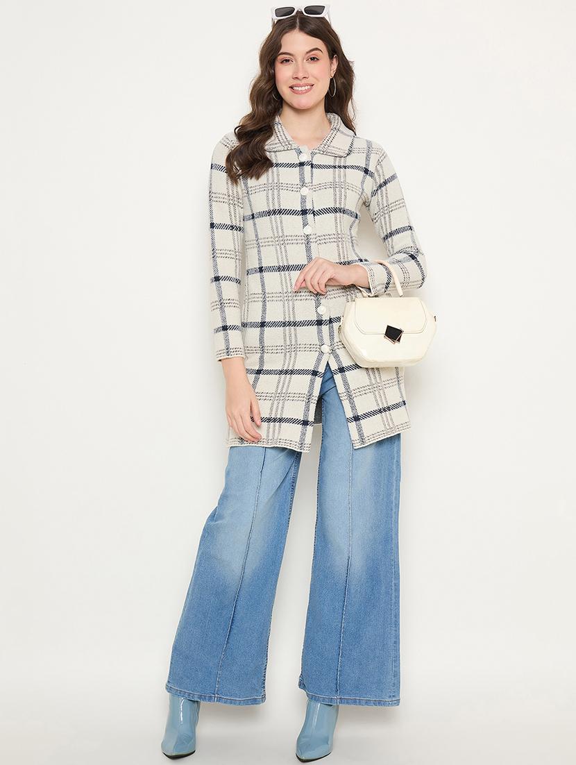 women long sleeves self design cardigan - 21662583 - Standard Image - 3