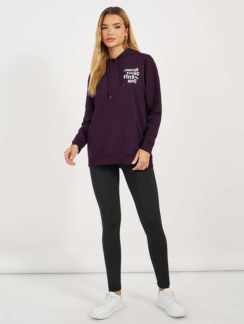 women printed hooded oversized sweatshirt - 21662644 -  Standard Image - 3