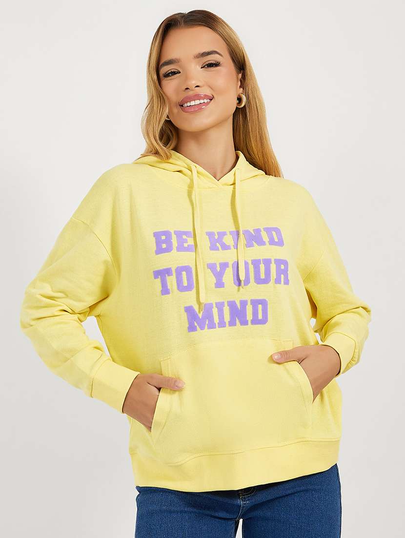 women printed hooded oversized sweatshirt - 21662645 -  Zoom Image - 0