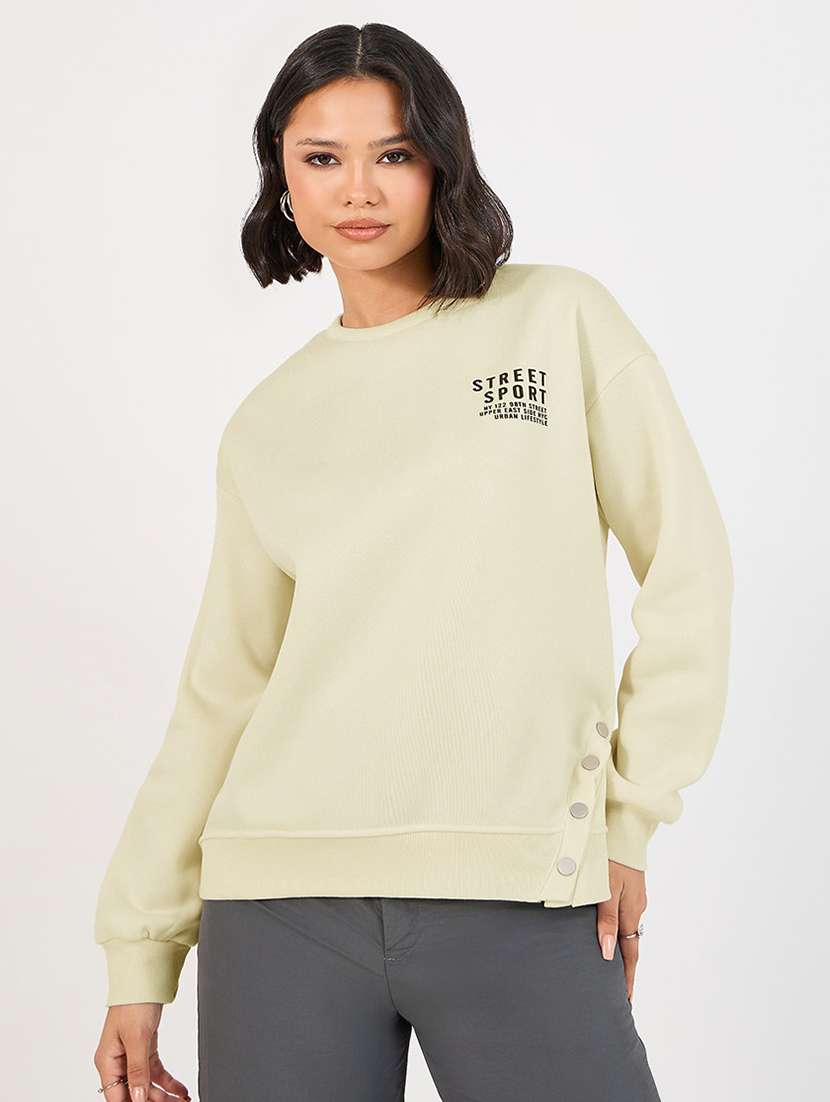women printed hooded oversized sweatshirt
