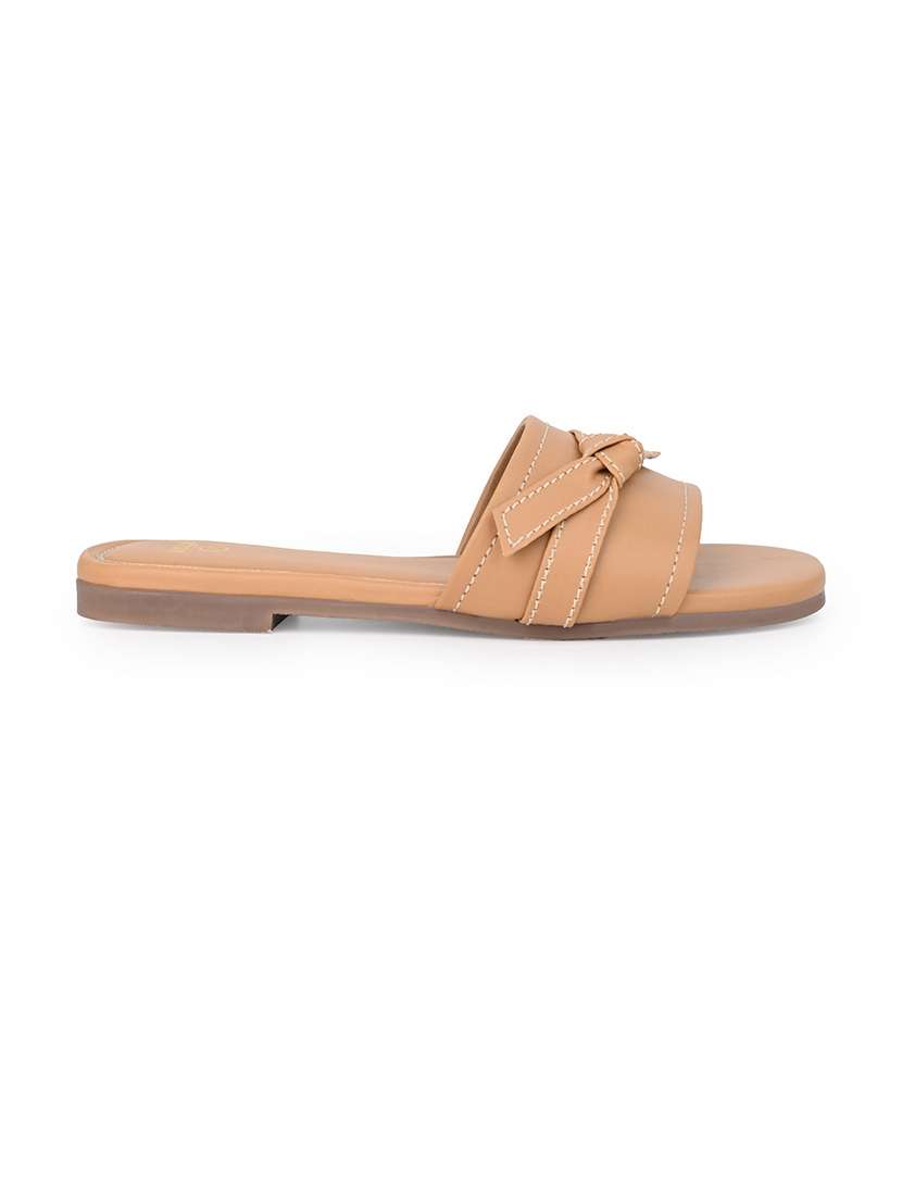 women beige slip on sandal - 21662663 -  Standard Image - 3